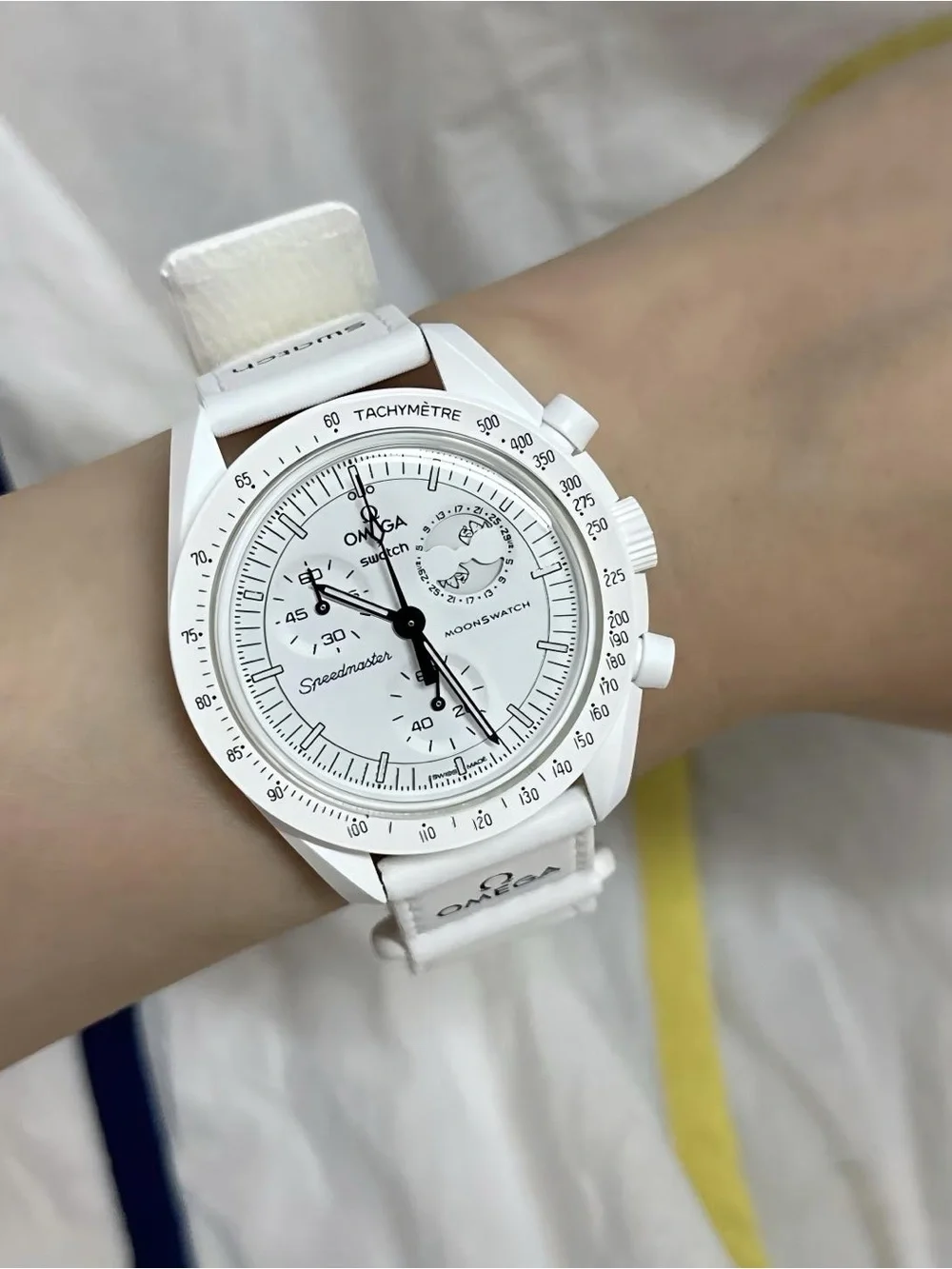 Swatch Omega MoonSwatch White and Black Chronograph Watch Set